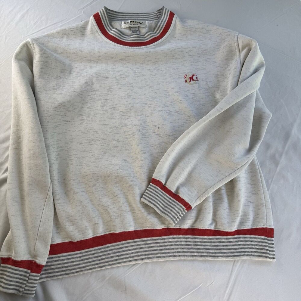 Vintage La Mode Golf Crewneck Sweatshirt SZ L Mens Pullover RN 57685 Off White